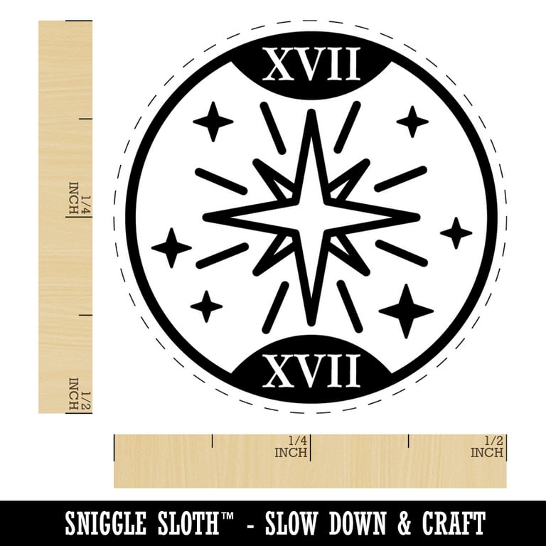 The Star Tarot Card Rubber Stamp for Scrapbooking Crafting Stamping - Mini  1/2 Inch 