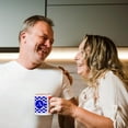 thumbnail image 3 of 3drose, Blue and White Chevron Monogram White Initial A, 11oz Two-tone Red Mug, 3 of 6