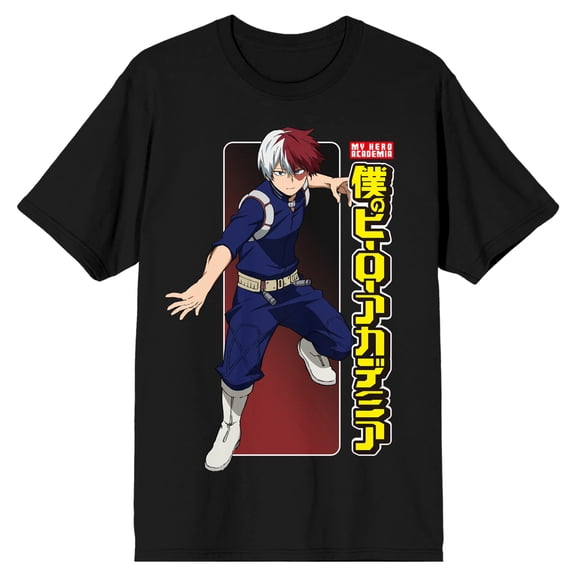 My Hero Academia: Season 2 Shoto Todoroki Men's Black Short Sleeve Tee-Medium