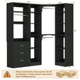 thumbnail image 4 of Homieasy 63.2" L X 39.2" W X 80" H Corner Closet System,Freestanding Closet Organizer System With 2 Drawers & 12 Shelves,Sturdy Walk in Closet Kit,for Bedroom, Entryway, Mudroom, Modern,Black, 4 of 7