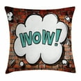thumbnail image 1 of Rustic Home Decor Throw Pillow Cushion Cover, Red Cracked Brick Wall British Backdrop Uk English Pop Art Cloud 90's Grunge, Decorative Square Accent Pillow Case, 18 X 18 Inches, Multi, by Ambesonne, 1 of 2