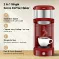 thumbnail image 3 of MINI Single Serve Coffee Maker,Instant Coffee Maker One Cup for K Cup & Ground Coffee,Portable Capsule Coffee Machine with 6 to 14oz Reservoir,90 Seconds Fast Brewing and One Button Operation, 3 of 8