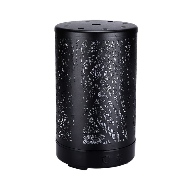 Inteprter Quemador de aceite de metal para aromaterapia fácil Difusor de aceite esencial Regalo Difusor de aceite esencial Base negra Estándar Type2 NO2