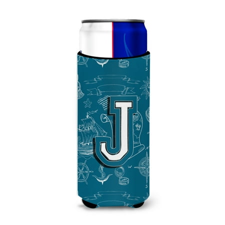 

Carolines Treasures CJ2014-JMUK Letter J Sea Doodles Initial Alphabet Ultra Beverage Insulators for slim cans Slim