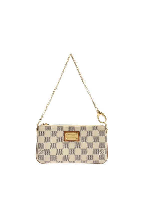 Pre-Owned Louis Vuitton Damier Azur Pochette Mila MM N60027 Accessory Pouch