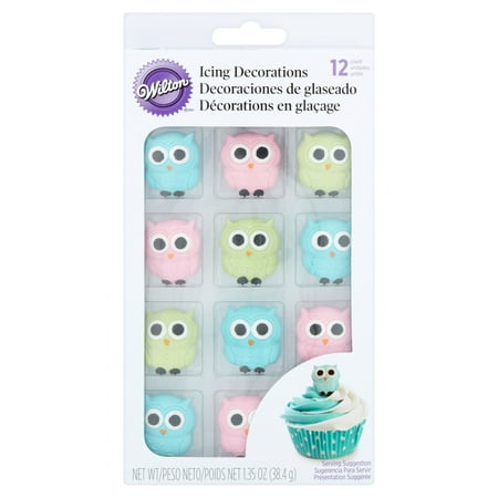 Ducky Icing Decorations - Wilton Pastel Owl Icing Decorations, 12ct