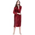 thumbnail image 2 of Womens Mens Fleece Robe Soft Plush Bathrobe Long Warm, 2 of 7