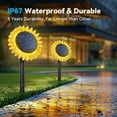 thumbnail image 6 of Solar Garden Lights - Upgraded Solar Sunflower Light, Ground/Wall 2 In 1, Outdoor Lights Waterproof IP67,Garden Yard Patio Backyard Pathway Landscape Fence Wall Decoration, Warm White(2 Pack), 6 of 11
