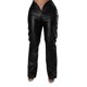thumbnail image 2 of Gibobby pantalones de mezclilla mujer Pantalones de mujer Pantalones de cuero de trabajo casual Pantalones de cuero de bolsillo elásticos de moda (Negro, M), 2 of 4