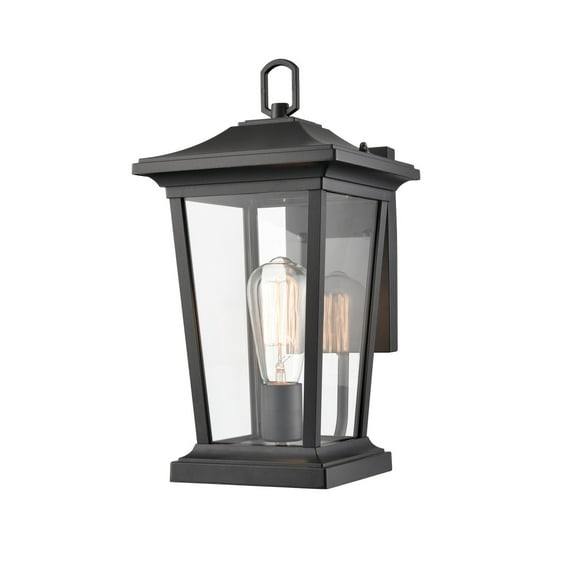 Claxy Black Outdoor Wall Light Fixtures with Clear Glass Shade