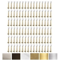 Liberty Premium Door Stop Metal Solid Rigid Door Stopper Brushed 3" (Brass Plated, 96 Pack)