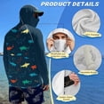 thumbnail image 4 of SEANATIVE Sun Protection Fishing Hoodie for Men, Long Sleeve Hooded Full Coverage Fishing Shirt Workout Camping Running Hooded Top with Mesh Face Mask, 4XL, Fish Bubble Print, 4 of 7
