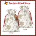 thumbnail image 2 of Naloa Vintage Stylized White Color Drawstring Christmas Bags, 3D Xmas Gift Bags, Christmas Wrapping Bags, Xmas Goodie Bags, Treat Pouch Bags, Party Favor Bags-Medium, 2 of 9