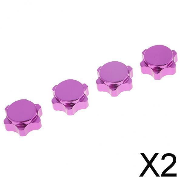Cubierta Del Cubo de Rueda de Aluminio Baoblaze Tuerca Hexagonal 17 Mm Piezas de Coche Modelo RC 1/8 Púrpura 2 Piezas