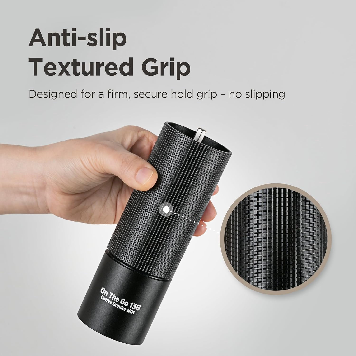 Manual Coffee Grinder - Stainless Steel Conical Burr with Adjustable Settings, Double Bearing for Home Travel Camping Gift
