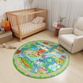 thumbnail image 4 of Janvonne City Life & Train Track Kids Play Area Rug - Interactive Educational Carpet, Non-Slip Washable Floor Mat for Nursery Playroom Bedroom,47in, 4 of 9