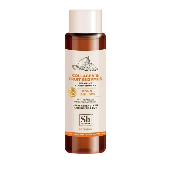 Soapbox Hair Repairing Conditioner with Collagen and Fruit Enzymes, 16 oz