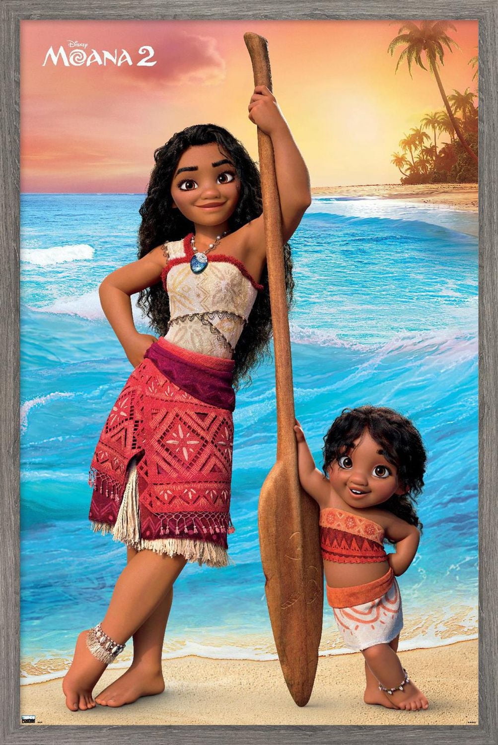 Disney Moana 2 - Moana and Simea Wall Poster, 22.375" x 34" Framed