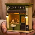 thumbnail image 3 of 2026 New Coffee Shop Figurine With Light Mini Cafe Sculpture Tabletop Ornament For Shelf Mantel Coffee Bar Decor, 3 of 5