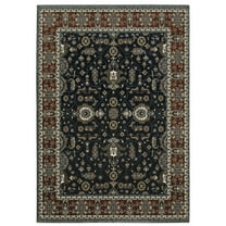 Oriental Weavers Vivian Area Rug - VI05A - 3'10" x 5'5" - in Navy/ Rust - Vintage Inspired, Stain Resistant, Family and Pet Friendly , Entrway, Bedroom Rug