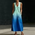 thumbnail image 5 of Kojanyu Summer Dresses for Women 2026 V Neck Sleeveless Boho Maxi Dresses with Pockets Casual Loose Vacation Printed Dresses, S-XXL, 5 of 8