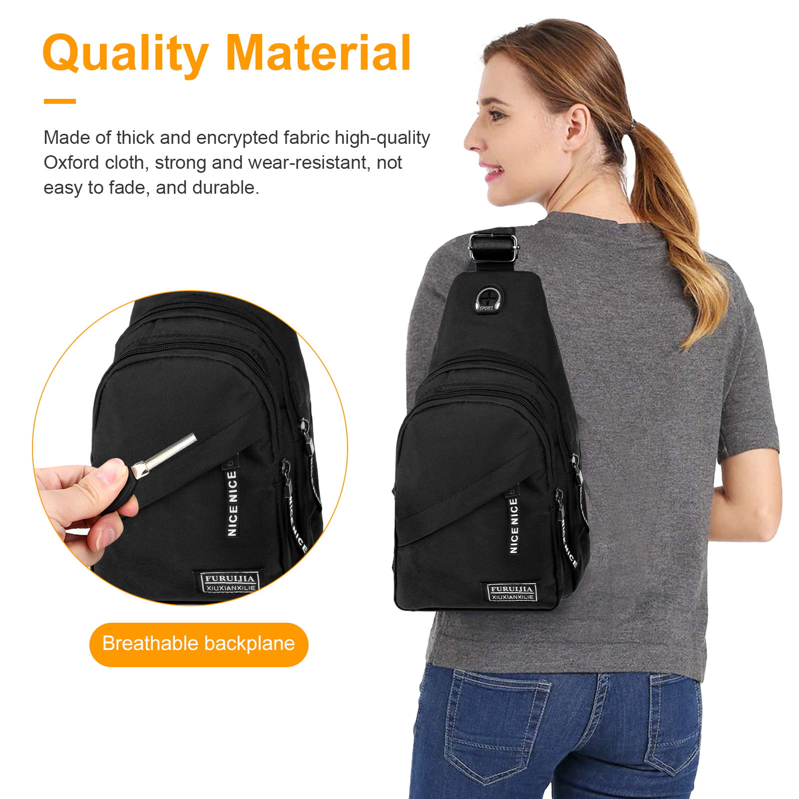  EEEKit Crossbody Sling Backpack Sling Bag, Backpack Crossbody  Travel Bag for Men and Women, Console Joy-Cons and Accessories, Charge Your  Phone Via the Side USB Charging Interface (Grey) : Video Games