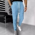 thumbnail image 5 of YUELONGHU Adult Men Casual Pants Mens Cargo Pants Baggy 2026 Autumn and Winter Men's Casual and Comfortable Solid Color Jacquard Drawstring Straight Leg Leg Leg Pants, 5 of 5