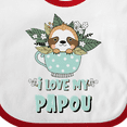 thumbnail image 4 of Inktastic Teacup Raccoon I Love My Papou Boys or Girls Baby Bib, 4 of 4