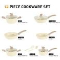 thumbnail image 7 of Sophia & William 12 Pieces Kitchen Nonstick Granite-Coated Cookware Set - Beige, 7 of 7