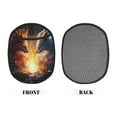 thumbnail image 2 of Pofeuu Red And White Flame Fox Print Silicone Pot Mat Mitten With Hanging Loop Heat Resistant Oven Mitts Non-Slip Bbq Baking Smoking Potholders, 2 of 7