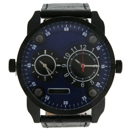 AG3736-14 Black/Black Leather Strap Watch