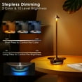 thumbnail image 3 of Set of 2 Cordless Table Lamps Rechargeable, 3-Color Stepless Dimming LED Desk Lamp, Waterproof Small Table Lamp, Battery Operated RGB Night Light for Reading Living Room Bedrooms Office Outdoor, 3 of 8