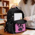 thumbnail image 6 of Xixirimido Kids School Bag 17" Backpack for Boys & Girls Lightweight Large Capacity Bookbag for Elementary Middle School Students, Cat & Paw Moon Stars Print, 6 of 8