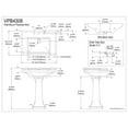 thumbnail image 2 of Kingston Brass VPB4308 Imperial 29-15/16 Inch Wall Mount Pedestal Sink (8-Inch, 3-Hole) in White, 2 of 4