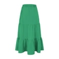 thumbnail image 5 of GZWYHT Maxi Skirt Fall Skirts Women's Summer Boho Flowy Swing Tiered A-Line Midi Skirt 2025 Fashion Trendy Elastic Waist Pleated Long Beach Dress Long Skirt Flowy Skirt Womens Skirt Green Skirt L, 5 of 7