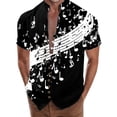 thumbnail image 1 of Camisas Para Hombre Camisa de manga corta con solapa y hebilla de bolsillo con impresión digital 3D para hombre (Black, M), 1 of 4