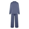 thumbnail image 4 of Women's Sweatsuits 2 Piece Outfits Lounge Sets Long Sleeve Casual Pullover and Baggy Sweatpants with Pockets Blue L, 4 of 5