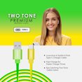 thumbnail image 4 of Liquipel Powertek Neon Two-Tone 6' USB-A to USB-C Cable, Green and Yellow, 4 of 7