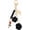 Black, variant on Flower Charm Keychain, Cute Resin Rose Pendant Keychains Tassel Pearl Chain Keyring with Jewelry Box Light Pink 3.54 inch