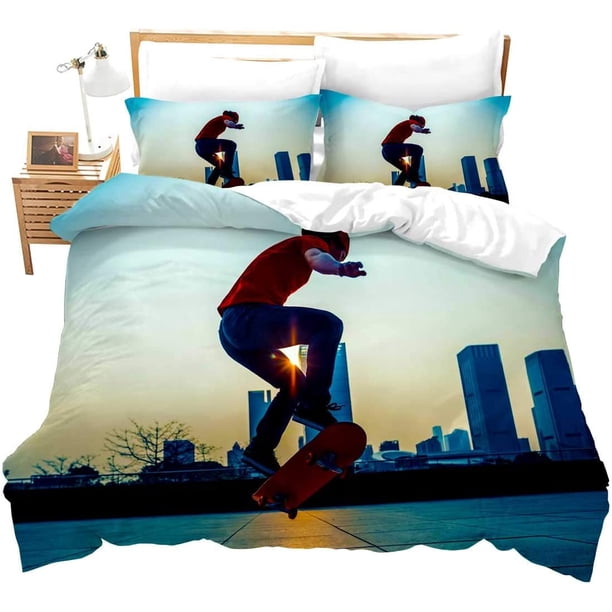 Tamaño Monopatín Niños Funda Nórdica Juvenil Deportes Extremos Tema Ropa de Cama Set