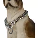 thumbnail image 1 of Collar de cadena para perros Pitbull de acero inoxidable de 15 mm, color plateado, 28 pulgadas, 1 of 3