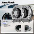 thumbnail image 2 of AutoShack Front Vented Drilled & Slotted E-Coated Brake Rotors + Ceramic Pads 6-PC Brake Kit Replacement for 2004-2013 Mazda 3 2012-2017 Mazda 5 ShadowGuard 11.81" (299.9 mm), 2 of 4