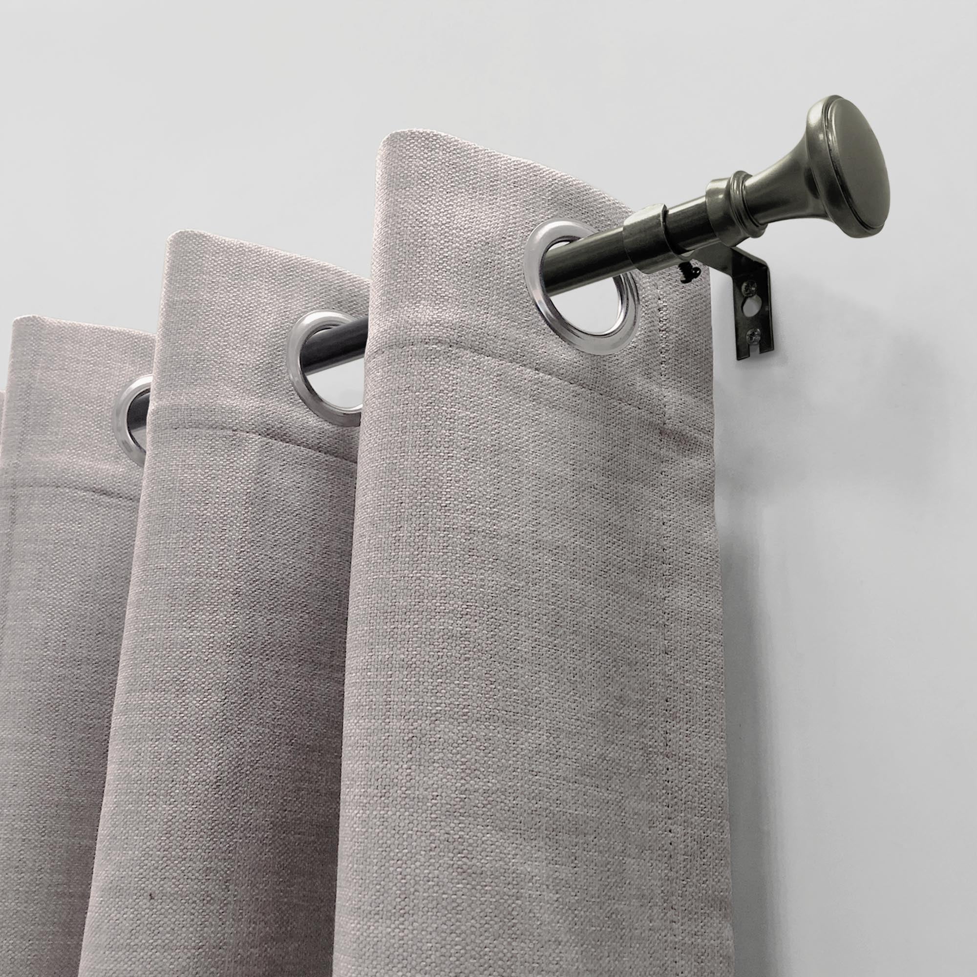 Lumi 5/8" Plastic Trumpet Curtain Rod Pewter 28"-48"