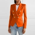 thumbnail image 5 of Fall Blazers for Women 2025, Yigetop Spring and Autumn New Solid Color Fashion Leisure Suit Short Coat Woman Blazers for Women orange XL, 5 of 7