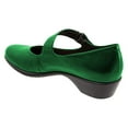thumbnail image 2 of YDN Women Retro Round Closed Toe Chunky Low Heel Mary Janes Slip On Strappy Shoes for Walking Casual Dress Size 6.5 Green, 2 of 4