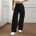 thumbnail image 2 of Gyexs Barrel Sweatpants Women Business Casual Office Work Pants Plus Size Fashion Elegan Work Pants with Zipper Pockets, #01 Black, Size M, 2 of 8