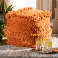 thumbnail image 4 of Baxton Studio Curlew Orange Handwoven Cotton Pouf Ottoman, 4 of 6