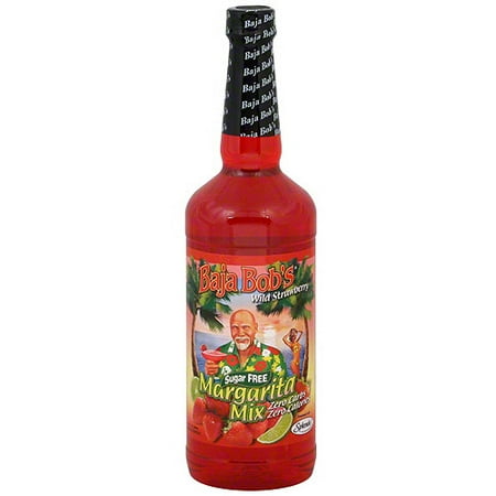 Baja Bob's Wild Strawberry Sugar Free Margarita Mix, 32 oz (Pack of 6