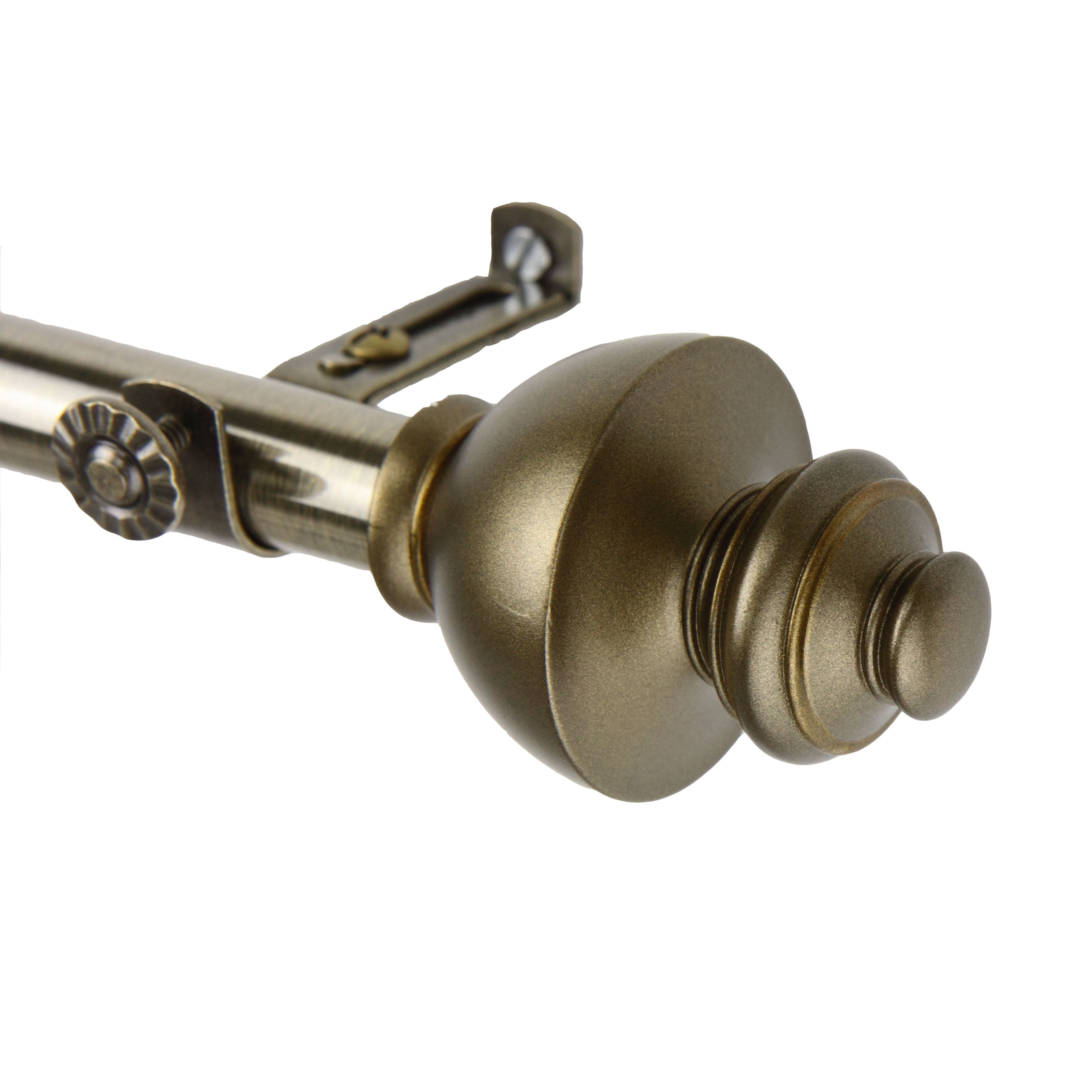 13/16" Dia Adjustable 66-120" Paola Curtain Rod in Antique Brass