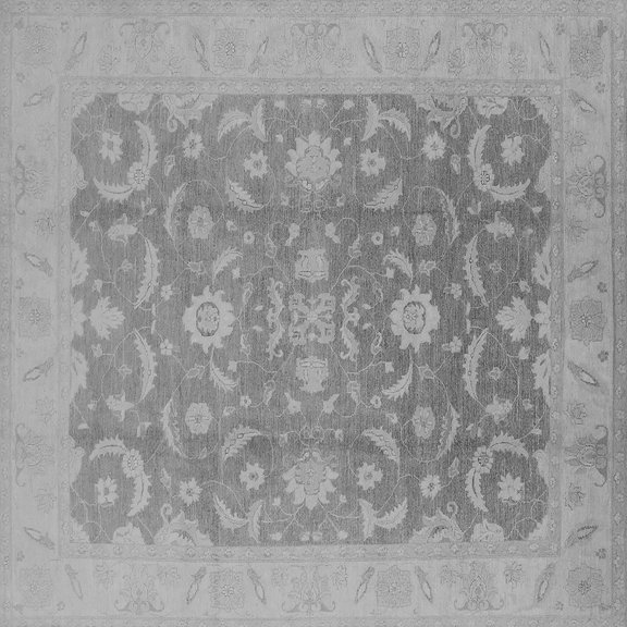 Ahgly Company Indoor Square Oriental Gray Industrial Area Rugs, 3' Square